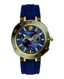 Buy Shop Versace V Extreme Chronograph Blue & Gold Tone Dial Blue Rubber Strap Watch for Men - VCN010017 USA Online