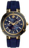Buy Shop Versace V Extreme Chronograph Blue & Gold Tone Dial Blue Rubber Strap Watch for Men - VCN010017 USA Online