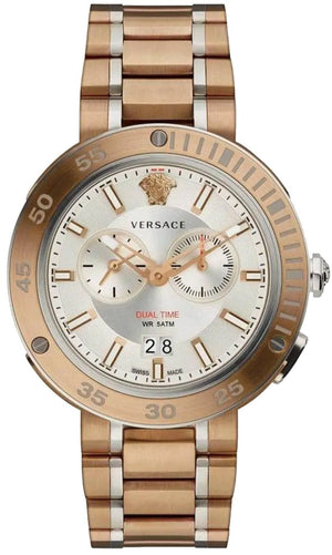 Buy Shop Versace V Extreme Chronograph White Dial Rose Gold Stainless Steel Watch for Women - VCN050017 USA Online