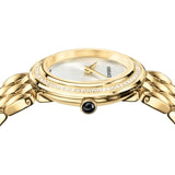 Buy Shop Versace V Flare Diamonds Silver Dial Gold Steel Strap Watch for Women - VEBN00918 USA Online