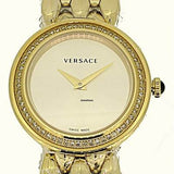 Buy Shop Versace V Flare Diamonds Silver Dial Gold Steel Strap Watch for Women - VEBN00918 USA Online