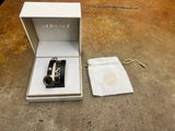 Buy Shop Versace V-Flare Quartz Black Dial Black Leather Strap Watch for Women - VEBN00218 USA Online