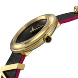 Buy Shop Versace V-Flare Quartz Black Dial Black Leather Strap Watch for Women - VEBN00218 USA Online