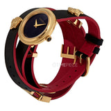 Buy Shop Versace V-Flare Quartz Black Dial Black Leather Strap Watch for Women - VEBN00218 USA Online