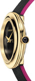Buy Shop Versace V-Flare Quartz Black Dial Black Leather Strap Watch for Women - VEBN00218 USA Online