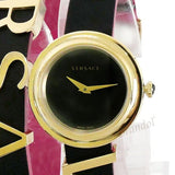 Buy Shop Versace V-Flare Quartz Black Dial Black Leather Strap Watch for Women - VEBN00218 USA Online
