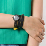 Buy Shop Versace V-Flare Quartz Black Dial Black Leather Strap Watch for Women - VEBN00518 USA Online