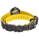 Buy Shop Versace V-Flare Quartz Black Dial Black Leather Strap Watch for Women - VEBN00518 USA Online