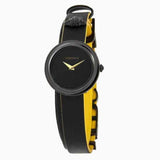 Buy Shop Versace V-Flare Quartz Black Dial Black Leather Strap Watch for Women - VEBN00518 USA Online