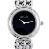 Buy Shop Versace V-Flare Quartz Black Dial Silver Steel Strap Watch for Women - VEBN00618 USA Online
