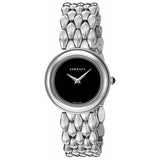 Buy Shop Versace V-Flare Quartz Black Dial Silver Steel Strap Watch for Women - VEBN00618 USA Online