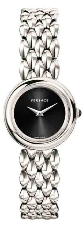 Buy Shop Versace V-Flare Quartz Black Dial Silver Steel Strap Watch for Women - VEBN00618 USA Online