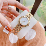 Buy Shop Versace V-Flare Quartz Silver Dial Gold Steel Strap Watch for Women - VEBN00718 USA Online
