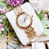 Buy Shop Versace V-Flare Quartz Silver Dial Gold Steel Strap Watch for Women - VEBN00718 USA Online