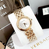 Buy Shop Versace V-Flare Quartz Silver Dial Gold Steel Strap Watch for Women - VEBN00718 USA Online