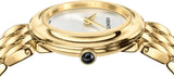 Buy Shop Versace V-Flare Quartz Silver Dial Gold Steel Strap Watch for Women - VEBN00718 USA Online