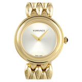 Buy Shop Versace V-Flare Quartz Silver Dial Gold Steel Strap Watch for Women - VEBN00718 USA Online