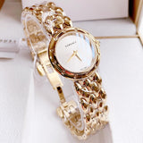 Buy Shop Versace V-Flare Quartz Silver Dial Gold Steel Strap Watch for Women - VEBN00818 USA Online