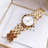 Buy Shop Versace V-Flare Quartz Silver Dial Gold Steel Strap Watch for Women - VEBN00818 USA Online