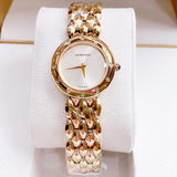 Buy Shop Versace V-Flare Quartz Silver Dial Gold Steel Strap Watch for Women - VEBN00818 USA Online