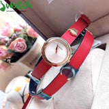 Buy Shop Versace V-Flare Quartz Silver Dial Red Leather Strap Watch for Women - VEBN00418 USA Online