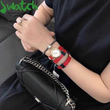 Buy Shop Versace V-Flare Quartz Silver Dial Red Leather Strap Watch for Women - VEBN00418 USA Online