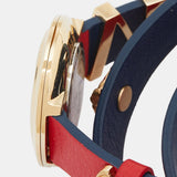 Buy Shop Versace V-Flare Quartz Silver Dial Red Leather Strap Watch for Women - VEBN00418 USA Online