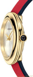 Buy Shop Versace V-Flare Quartz Silver Dial Red Leather Strap Watch for Women - VEBN00418 USA Online