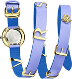 Buy Shop Versace V-Flare Silver Dial Purple Leather Strap Watch for Women - VEBN00318 USA Online