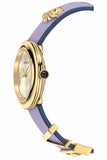 Buy Shop Versace V-Flare Silver Dial Purple Leather Strap Watch for Women - VEBN00318 USA Online
