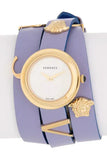 Buy Shop Versace V-Flare Silver Dial Purple Leather Strap Watch for Women - VEBN00318 USA Online