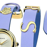 Buy Shop Versace V-Flare Silver Dial Purple Leather Strap Watch for Women - VEBN00318 USA Online