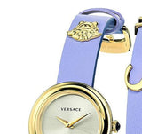 Buy Shop Versace V-Flare Silver Dial Purple Leather Strap Watch for Women - VEBN00318 USA Online