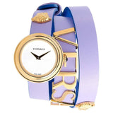 Buy Shop Versace V-Flare Silver Dial Purple Leather Strap Watch for Women - VEBN00318 USA Online