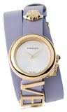 Buy Shop Versace V-Flare Silver Dial Purple Leather Strap Watch for Women - VEBN00318 USA Online