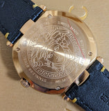 Buy Shop Versace V Metal Icon Black Dial Black Leather Strap Watch For Men - VQL020015 USA Online
