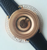 Buy Shop Versace V Metal Icon Black Dial Black Leather Strap Watch For Men - VQL020015 USA Online