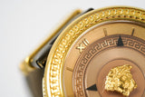 Buy Shop Versace V Metal Icon Black Dial Black Leather Strap Watch For Men - VQL020015 USA Online