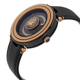 Buy Shop Versace V-Metal Icon Black Dial Black Leather Strap Watch For Men - VQL030015 USA Online