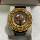 Buy Shop Versace V Metal Icon Gold Dial Black & Gold Strap Watch for Women - VLC030014 USA Online