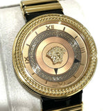 Buy Shop Versace V Metal Icon Gold Dial Black & Gold Strap Watch for Women - VLC030014 USA Online