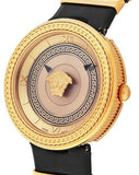 Buy Shop Versace V Metal Icon Gold Dial Black & Gold Strap Watch for Women - VLC030014 USA Online