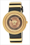 Buy Shop Versace V Metal Icon Gold Dial Black & Gold Strap Watch for Women - VLC030014 USA Online