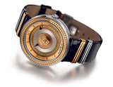 Buy Shop Versace V Metal Icon Gold Dial Black & Silver & Gold Strap Watch for Women - VLC020014 USA Online