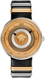 Buy Shop Versace V Metal Icon Gold Dial Black & Silver & Gold Strap Watch for Women - VLC020014 USA Online