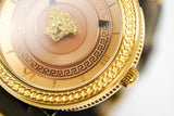 Buy Shop Versace V Metal Icon Gold Dial Brown Strap Watch for Women - VLC130016 USA Online