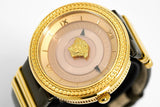 Buy Shop Versace V Metal Icon Gold Dial Brown Strap Watch for Women - VLC130016 USA Online