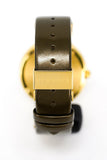 Buy Shop Versace V Metal Icon Gold Dial Brown Strap Watch for Women - VLC130016 USA Online