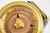 Buy Shop Versace V Metal Icon Gold Dial Brown Strap Watch for Women - VLC130016 USA Online