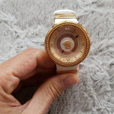 Buy Shop Versace V Metal Icon Gold Dial White & Gold Strap Watch for Women - VLC040014 USA Online